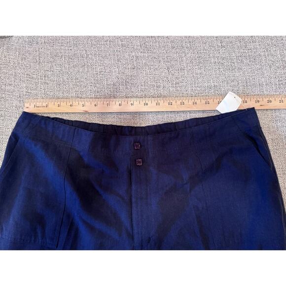 CJ Banks Navy Blue Tencel Straight Leg Pants Pockets Zipper Button Plus Size 18W - Picture 12 of 12